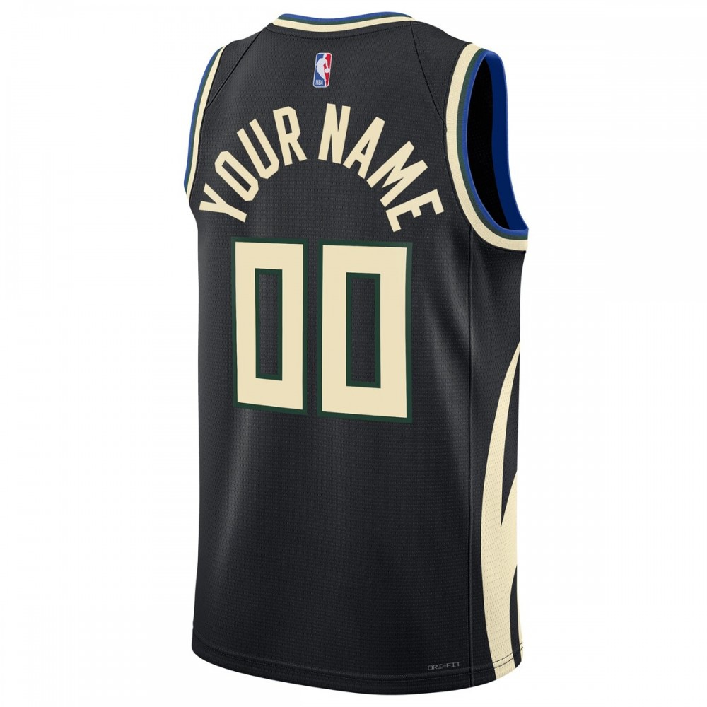 Milwaukee Bucks Jordan Brand Unisex 2022/23 Swingman Custom Jersey - Statement Edition - Black-Pro Kit Vault | Brand New 26/27 Sports Jerseys